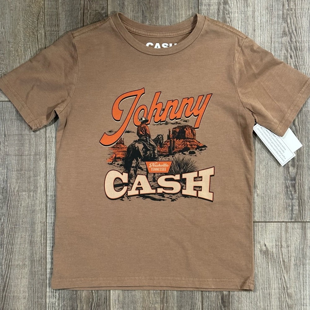 Kids Brownish Johnny Cash T-Shirt Size 8